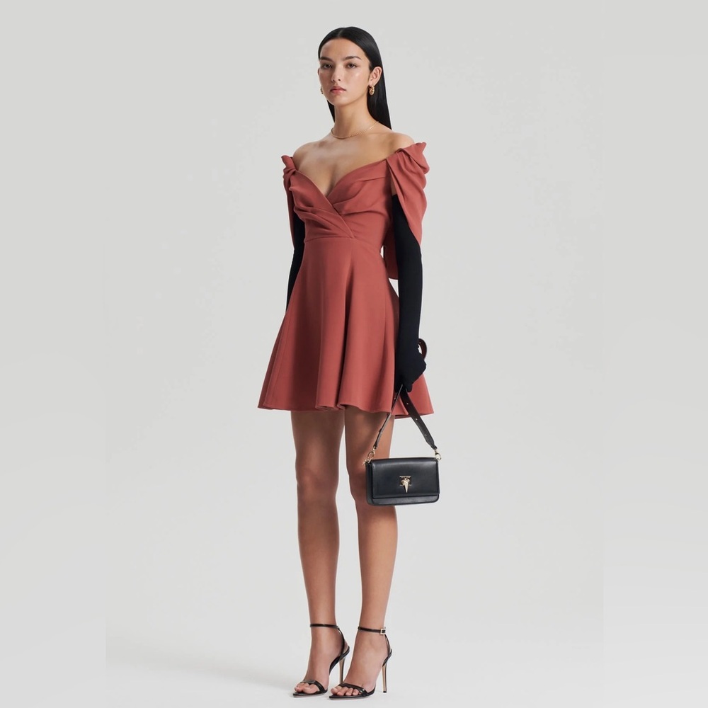 Cape Sleeve Mini Dress - Sepia | Scanlan Theodore